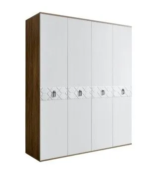 Шкаф 4-х дверный Bogemia Woodline Fa (Белый/Хром) БМШ2/4