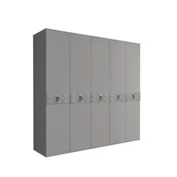 Шкаф 5-ти дв. Bogemia Farfalle (Серый/Хром) БМШ2/5(Fa)