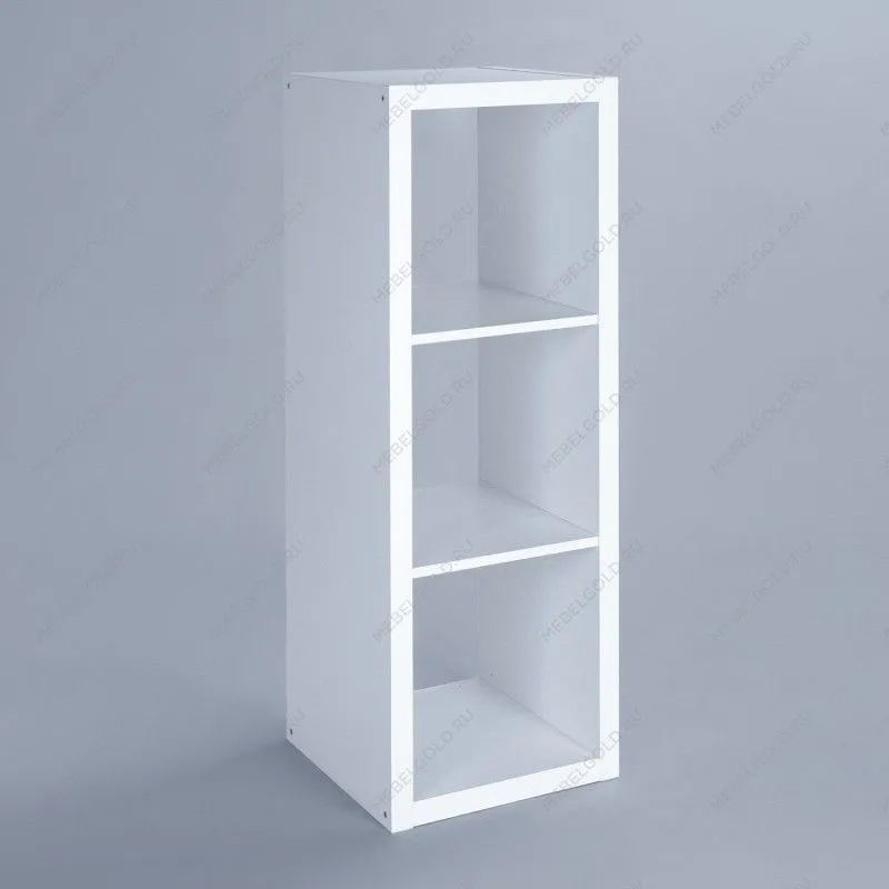 КАЛЛАКС / ФОРА Стеллаж ИКЕА / IKEA 3, с тремя открытыми ячейками, тамбурат, цвет белый | изображение 1