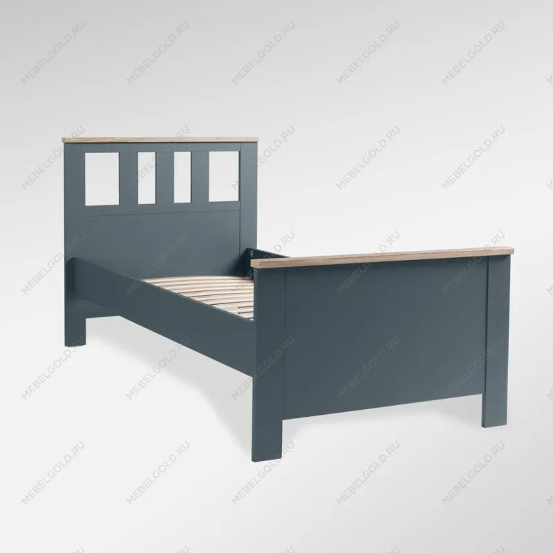 САГА кровать двойная 140х200 темно-бирюзовая/ясень | изображение 2