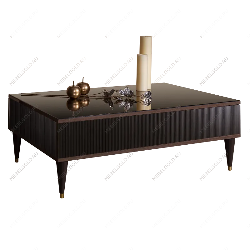 Журнальный столик с ящиком Римини СОЛО (Орех империя/Золото) РМСТ-2(s)