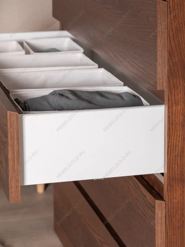 Комод Варма Прайм, 4 ящика, 80х100х48 см, шпон натурального дерева, ясень коричневый | изображение 5