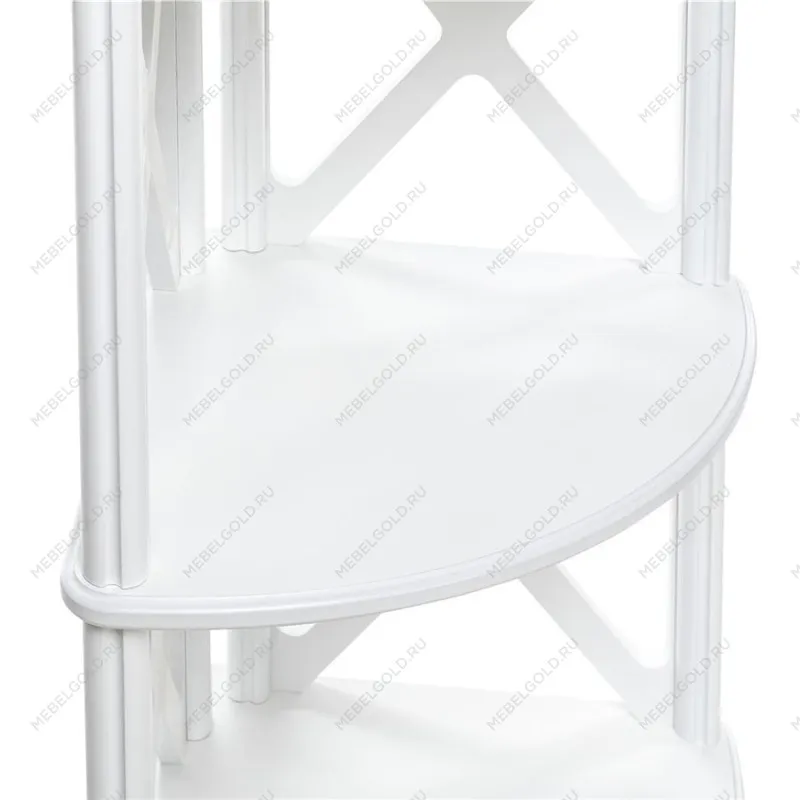 Этажерка-стеллаж угловая Джульетта-4 (молочный дуб) | изображение 1