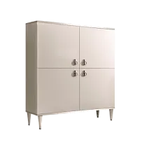 Пенал 4 двери Римини (Слоновая кость/Серебро) РМП-3