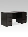 Стол письменный Кастор, 6 ящиков, 151х65х75 см, черный, дуб венге | изображение 8