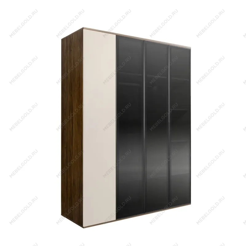 Шкаф 4-х дв. Bogemia Woodline Air (Слоновая кость/Черный) БМШ2/4(3)