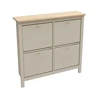 Обувница Сага с 4 откидными ящиками 113х108 кашемир/ясень