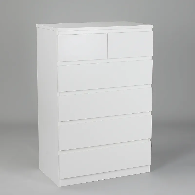 Комод Мальта, 4+2 ящика, с доводчиками, 80х48х121 см, белый