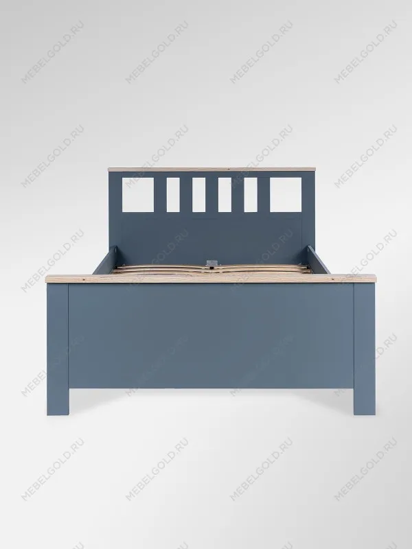 Кровать двуспальная Сага, 140х200 см, темно-бирюзовая/ясень | изображение 11