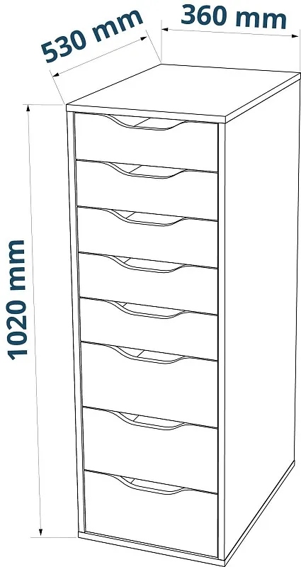 Комод Ингар, 8 ящиков, 36x102x53 см, серо-бирюзовый | изображение 12