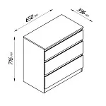 Комод Кастор, 3 ящика, 65х40х71 см, серый | изображение 20