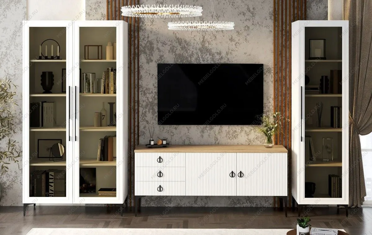 Гостиная Стелла 1+тв+2 белый | изображение 1