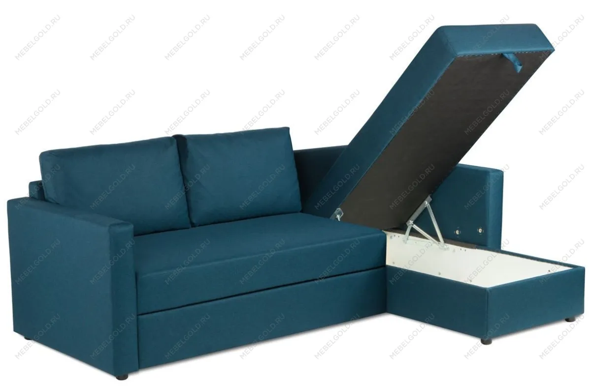 Диван-кровать ВАЛО, 230х91х72 см, короткий подлокотник, бирюзовый | изображение 3