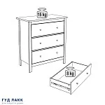 Комод Сага, 92х51х100 см, темно-бирюзовый/ясень | изображение 14