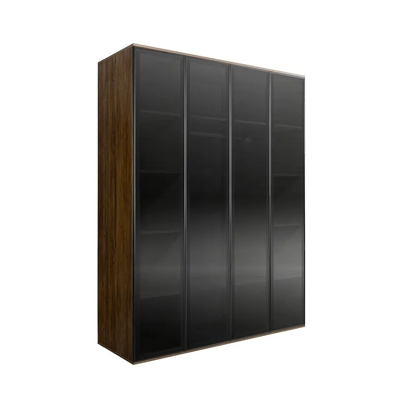 Шкаф 4-х дверный Bogemia Woodline Air (Wood/Черный) БМШ2/4(4)