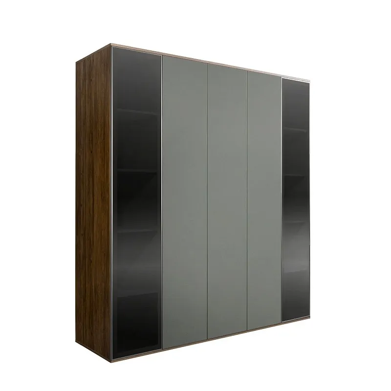 Шкаф 5-ти дв. Bogemia Woodline Air (Серый/Серебро) БМШ2/5(2)