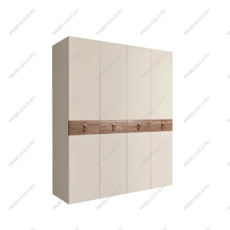 Шкаф 4-х дв. Bogemia Wood Fa (Слоновая кость/Золото) БМШ2/4(Wo)