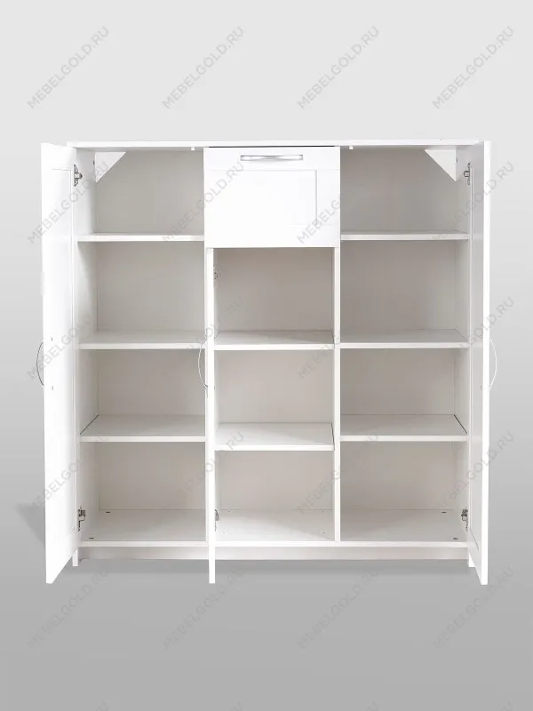 Тумба Сириус 3 двери, 1 ящик, 117х41х124 см, белая | изображение 7