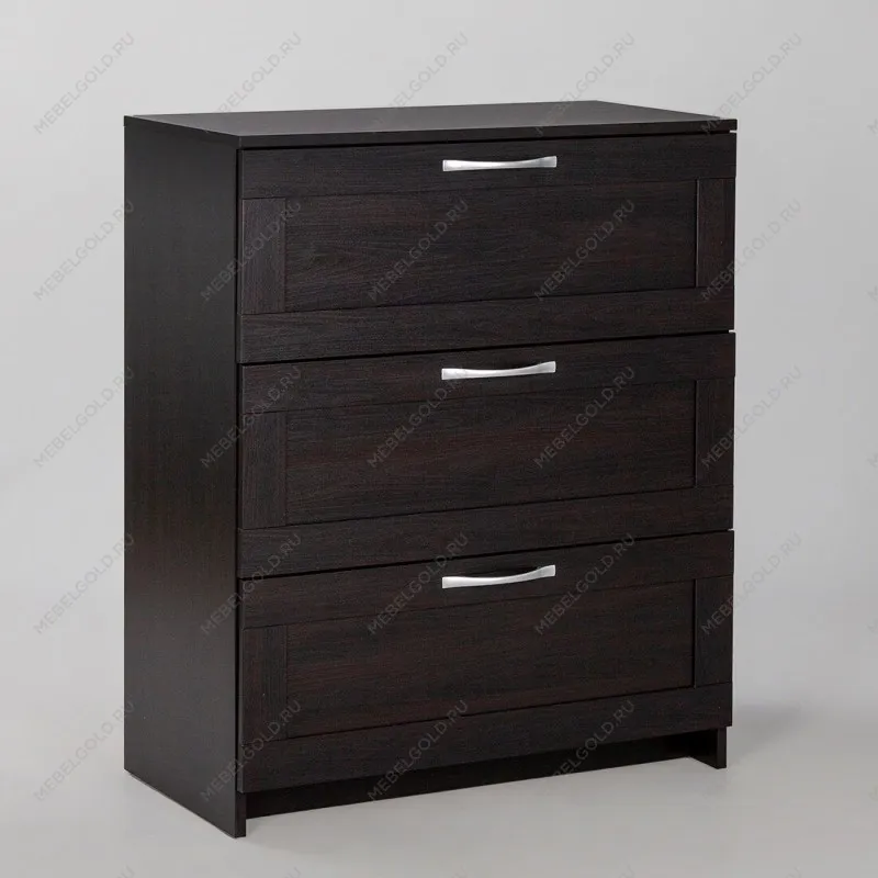 Комод Сириус, 3 ящика, 78х41х94 см, дуб венге, черно-коричневый | изображение 8