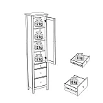 САГА шкаф с витриной 50 белый | изображение 4