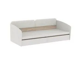 Кровать с ящиками и светлой спинкой, Аврора (2042*974*661) Дуб Мария/Кашемир