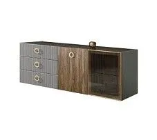 Комод 1.6м Bogemia Fly Wood Fi (Серый) (Lakobel/Золото) БМКМ-4[5][10]