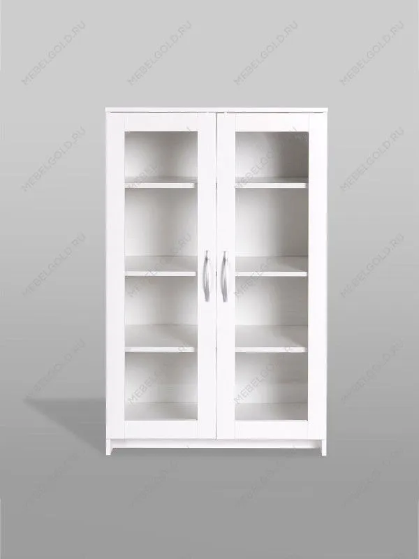 Тумба Сириус, 2 двери со стеклом, 78х41х124 см, белая | изображение 6