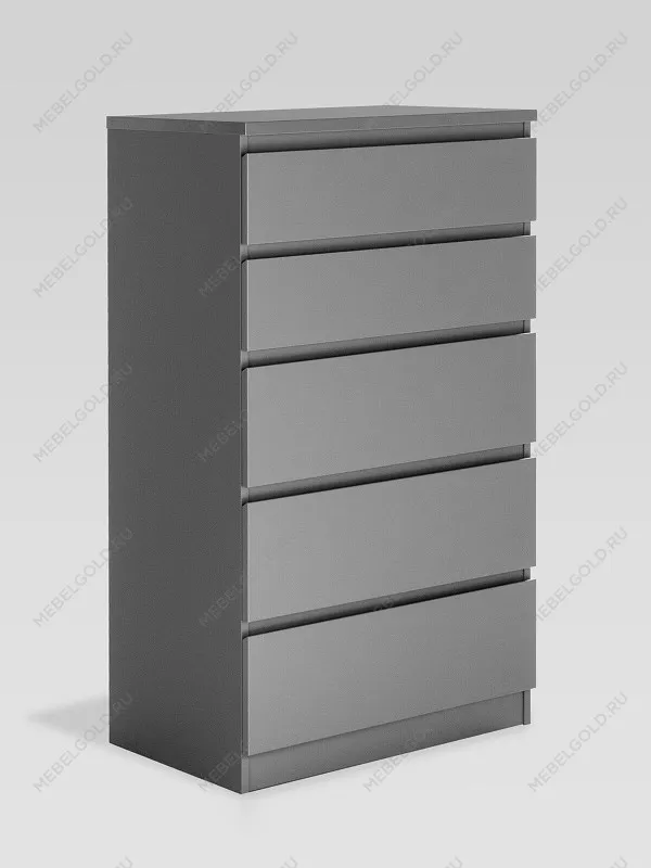 Комод Кастор, 5 ящиков, 65х40х112 см, серый | изображение 8