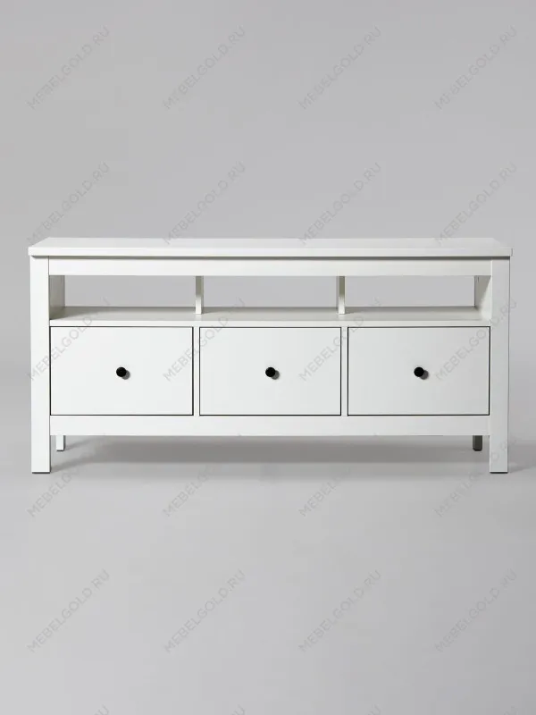 Тумба ТВ Сага, 3 ящика, 131х42х63 см, белая | изображение 9