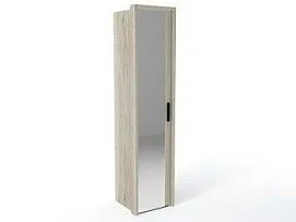 Шкаф 1-но дверный с декоративным обкладом, Мале (542*544*2316) Дуб галифакс белый