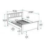 Кровать двуспальная Сага, 140х200 см, серая | изображение 11