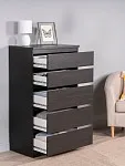 Комод Кастор, 5 ящиков, 65х40х112 см, черно-коричневый, дуб венге | изображение 15
