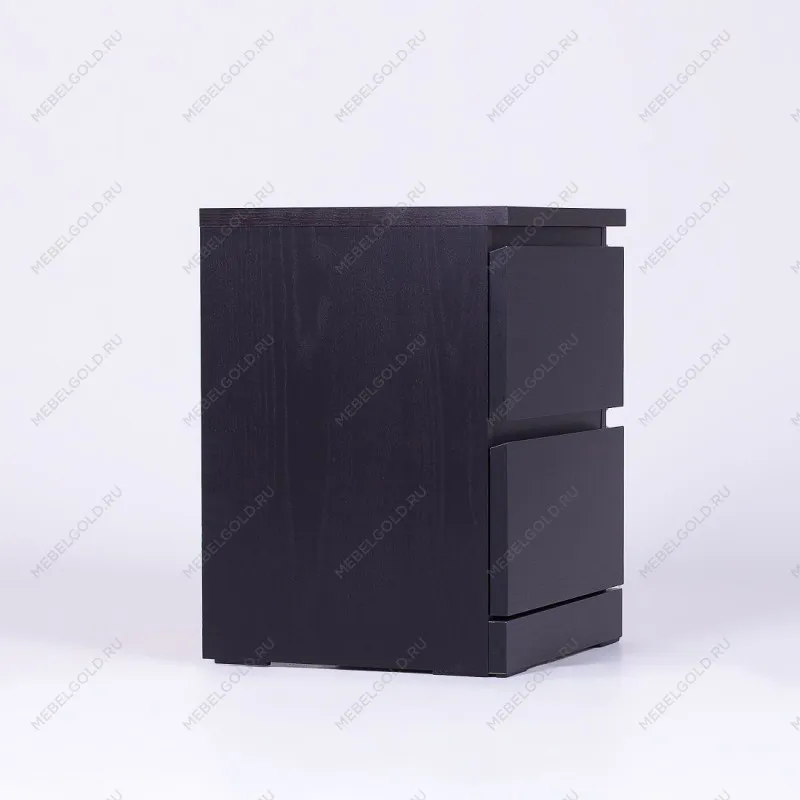 Тумба прикроватная Варма, 2 ящика, 40х55х40 см, шпон натурального дерева, ясень черный | изображение 12