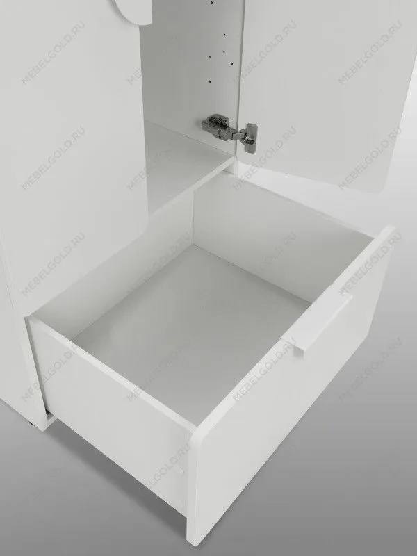 Шкаф распашной Пикси, с двумя дверьми, полкой и выдвижным ящиком 60х57х120, белый (робкий подснежник) | изображение 11