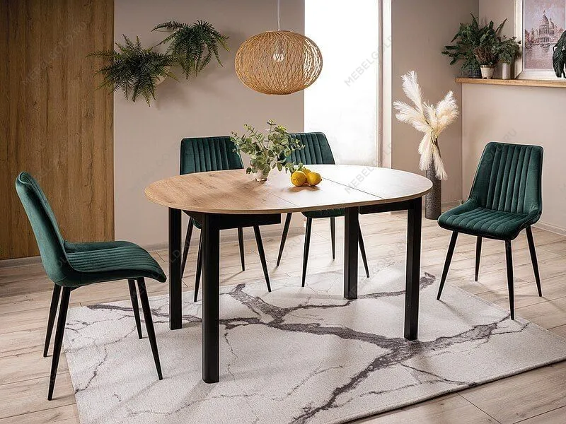 Стол обеденный Signal DANTE раскладной (дуб артизан/черный мат) | изображение 6