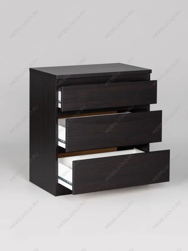 Комод Кастор, 3 ящика, 65х40х71 см, черный, дуб венге | изображение 8