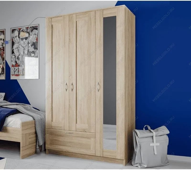 БРИМНЭС / СИРИУС Шкаф ИКЕА / IKEA комбинированный 3 двери и 1 ящик сонома | изображение 4