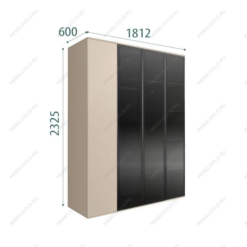 Шкаф 4-х дв. Bogemia Air (Ваниль/Черный) БМШ2/4(3)