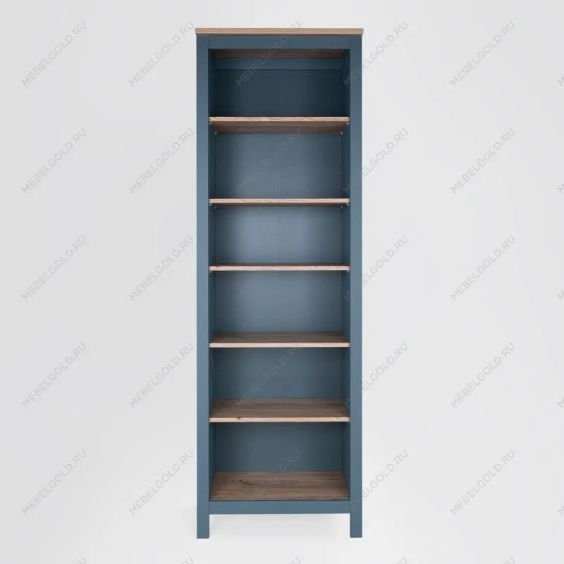 Стеллаж Сага, 70х42х215 см, темно-бирюзовый/ясень | изображение 4