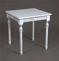 Стол журнальный Мили (белый/патина серебро/53х53хН55)