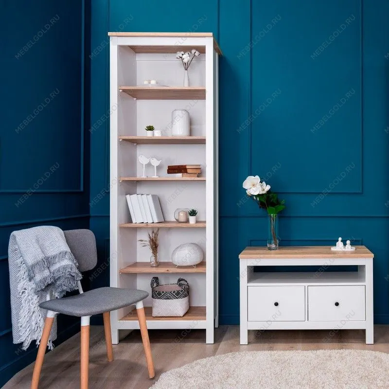 САГА стеллаж 70 белый/ясень | изображение 5