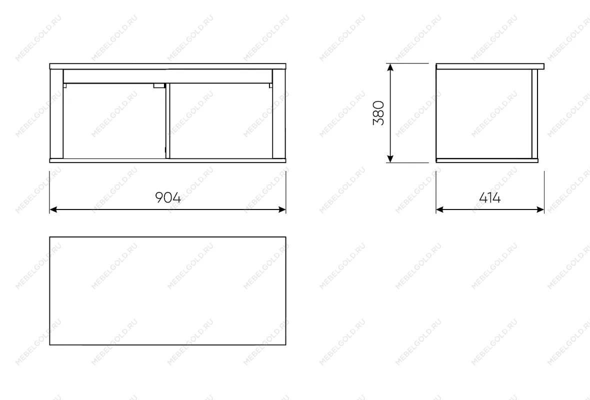 САГА полка навесная 2 секции серая/ясень | изображение 1