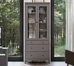 САГА шкаф с витриной 90 серый | изображение 5