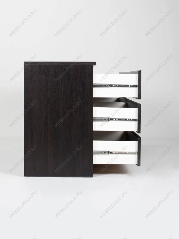 Комод Мальта, 6 ящиков, горизонтальный, с доводчиками, 160х48х76 см, черно-коричневый, дуб венге | изображение 9