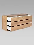 Комод Варма Прайм, 6 ящиков, горизонтальный, 160х77х48 см, шпон натурального дерева, дуб беленый | изображение 10