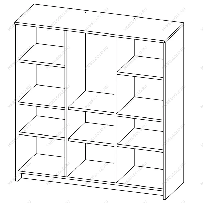 Тумба Сириус 3 двери, 1 ящик, 117х41х124 см, белая | изображение 13