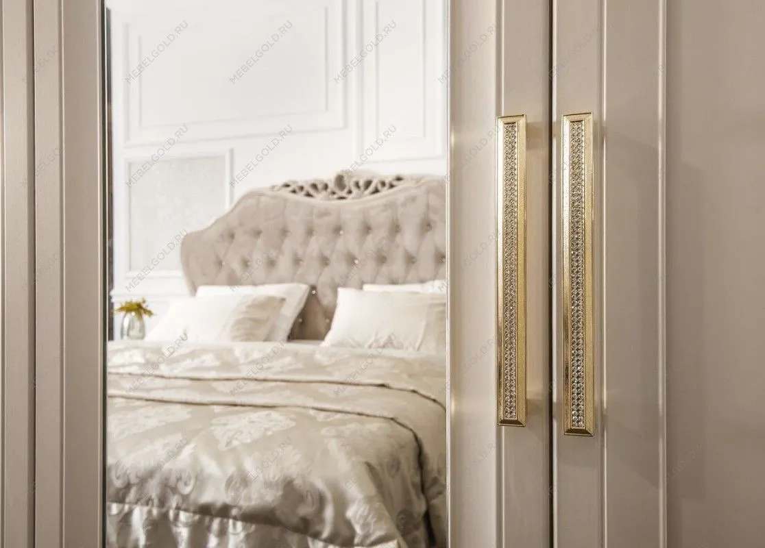 Шкаф Мокко 5-дверный с зеркалом бежевый | изображение 6