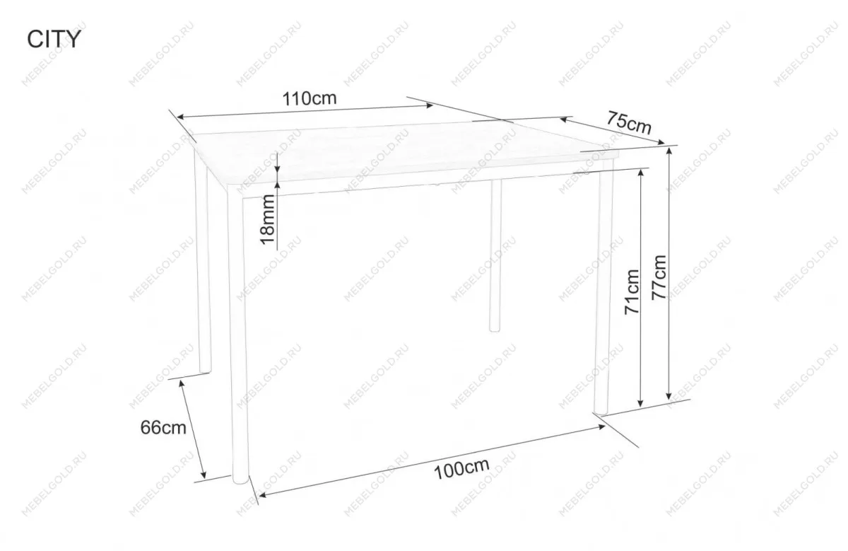 Стол обеденный Signal CITY 110 (дуб артизан/черный) | изображение 3