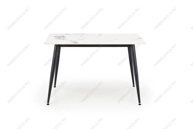 Стол обеденный Halmar EMILIO 120 (белый мрамор/черный) | изображение 1