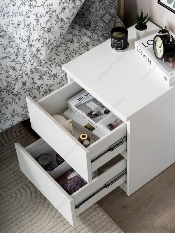 Тумба прикроватная Мальта, 48х40х54 см, белая | изображение 3